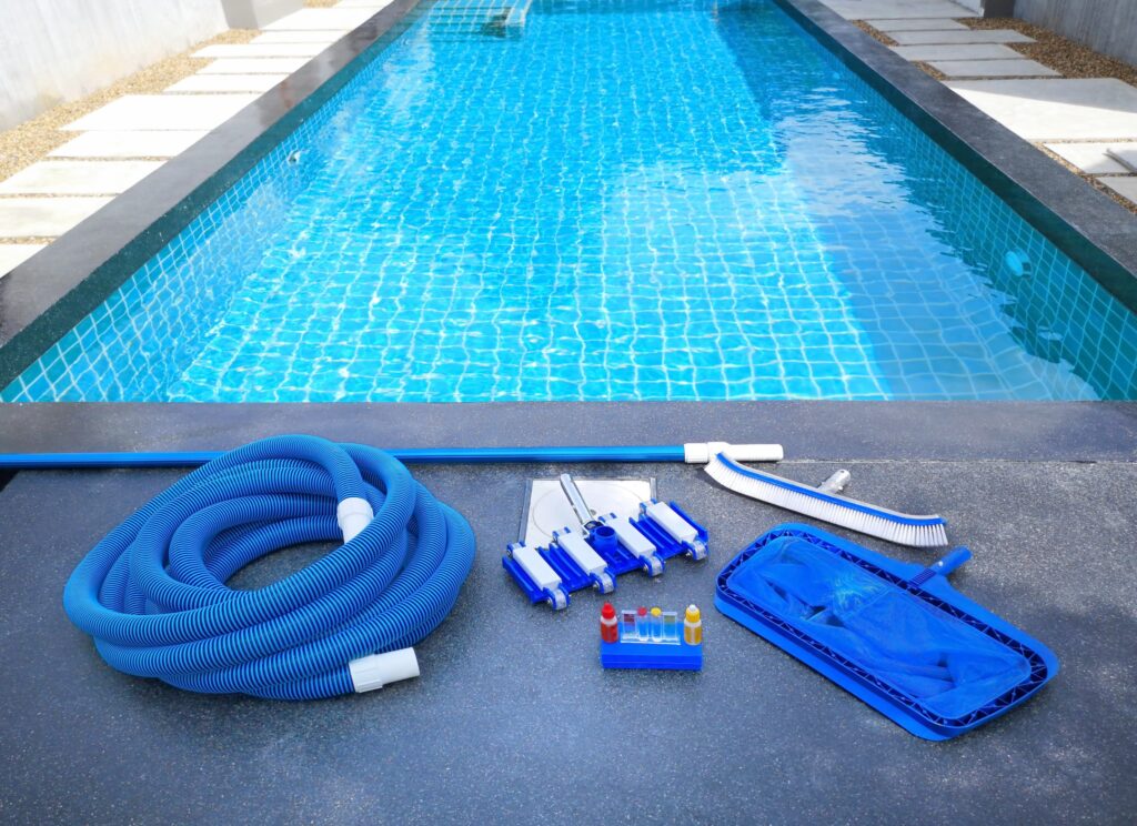 swimming pool cleaning equipment.service and maintenance of the pool.