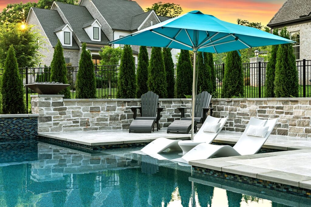 Backyard Pool Lounge Area