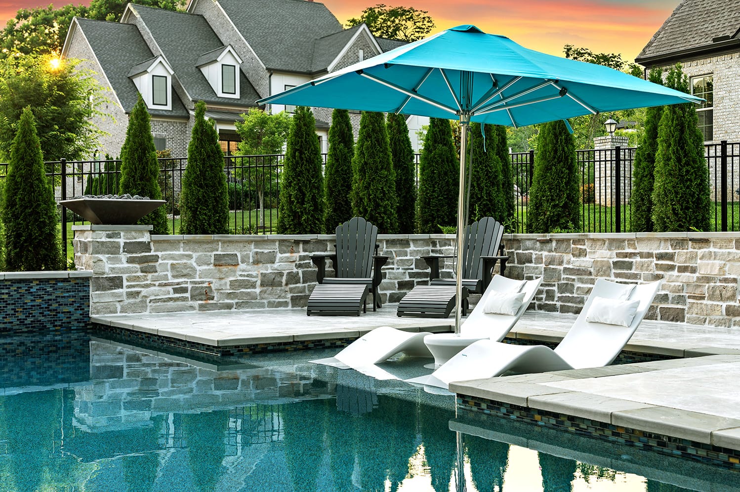 Backyard Pool Lounge Area