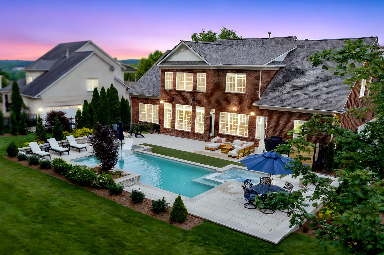 Custom pool, backyard in Tennessee