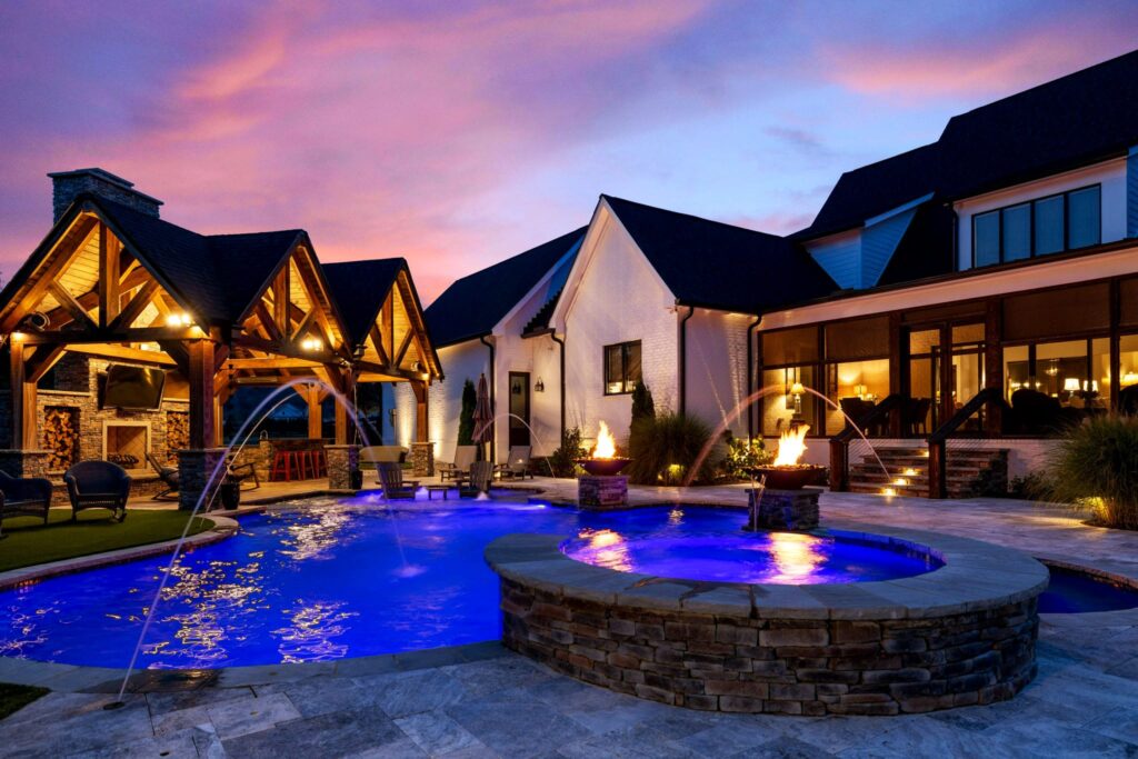 Outdoor living space and custom pool